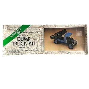 Vintage Woodkraft Kits Dump Truck Model 121 Pre Cut Wooden Model Kit Sealed
